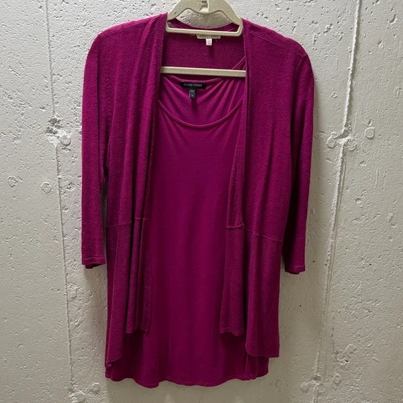 Eileen Fisher Raspberry Cardigan - Picture 11 of 11